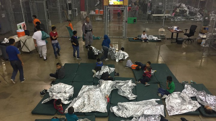 A view of inside US CBP detention facility shows children at Rio Grande Valley Centralized Processing Center in Texas