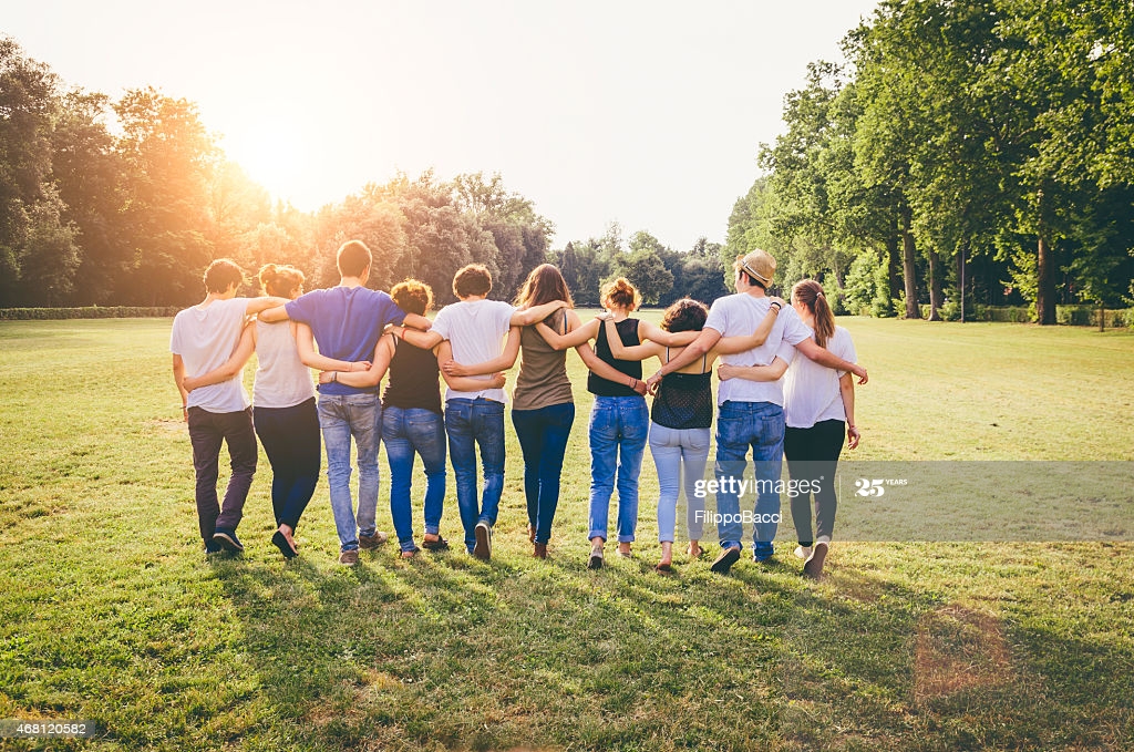 Group Of Friends Walking Together